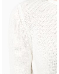 Pull à col roulé en tricot blanc Blugirl