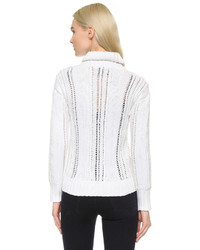 Pull à col roulé en tricot blanc Maiyet