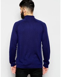 Pull à col roulé en tricot bleu marine Asos