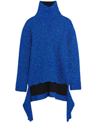 Pull à col roulé en tricot bleu Balenciaga