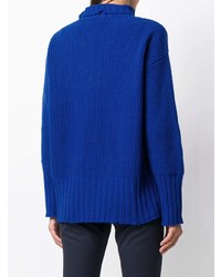 Pull à col roulé en tricot bleu MSGM