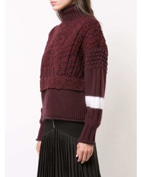 Pull à col roulé en tricot bordeaux Givenchy