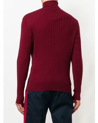 Pull à col roulé en tricot bordeaux Calvin Klein