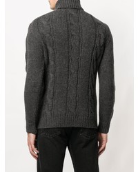 Pull à col roulé en tricot gris foncé Obvious Basic
