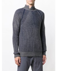 Pull à col roulé en tricot gris foncé Daniele Alessandrini