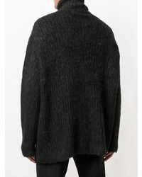 Pull à col roulé en tricot gris foncé Yohji Yamamoto