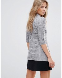 Pull à col roulé en tricot gris Bellfield