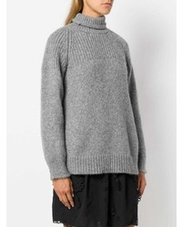 Pull à col roulé en tricot gris Dondup