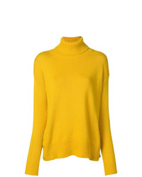 Pull à col roulé en tricot jaune Etro