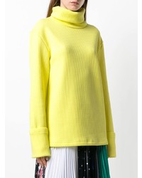 Pull à col roulé en tricot jaune MM6 MAISON MARGIELA