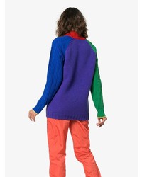 Pull à col roulé en tricot multicolore Burberry