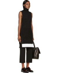 Pull à col roulé en tricot noir Calvin Klein Collection