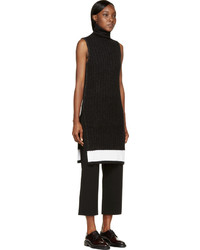 Pull à col roulé en tricot noir Calvin Klein Collection