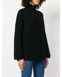 Pull à col roulé en tricot noir Incentive! Cashmere