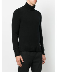 Pull à col roulé en tricot noir Saint Laurent