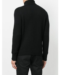 Pull à col roulé en tricot noir Saint Laurent