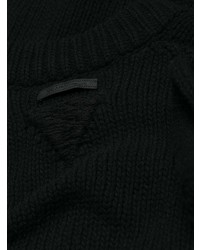 Pull à col roulé en tricot noir Prada