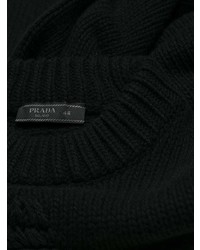 Pull à col roulé en tricot noir Prada