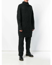 Pull à col roulé en tricot noir Yohji Yamamoto
