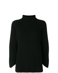 Pull à col roulé en tricot noir Philo-Sofie