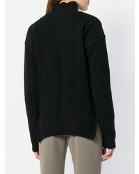 Pull à col roulé en tricot noir Rick Owens