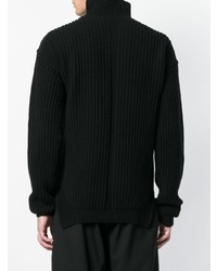 Pull à col roulé en tricot noir Rick Owens