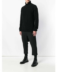 Pull à col roulé en tricot noir Rick Owens