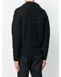 Pull à col roulé en tricot noir Alexander McQueen