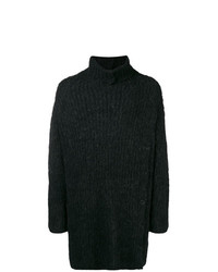 Pull à col roulé en tricot noir Yohji Yamamoto