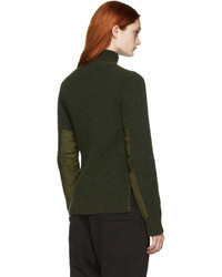 Pull à col roulé en tricot olive Haider Ackermann