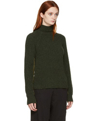 Pull à col roulé en tricot olive Haider Ackermann