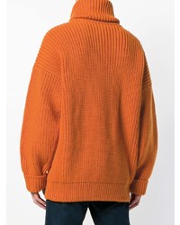 Pull à col roulé en tricot orange Tom Ford