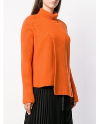 Pull à col roulé en tricot orange MRZ