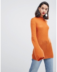 Pull à col roulé en tricot orange Vero Moda