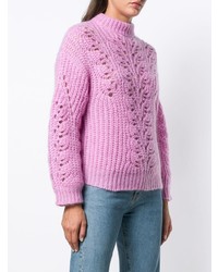 Pull à col roulé en tricot rose IRO