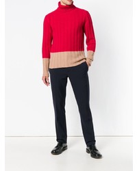 Pull à col roulé en tricot rouge Mp Massimo Piombo