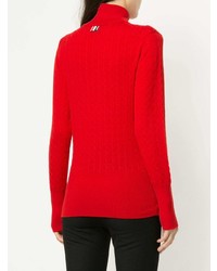 Pull à col roulé en tricot rouge Thom Browne
