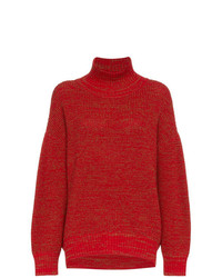 Pull à col roulé en tricot rouge Vika Gazinskaya