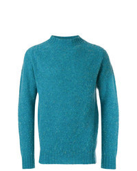Pull à col roulé en tricot turquoise