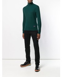 Pull à col roulé en tricot vert foncé Calvin Klein Jeans
