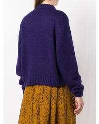 Pull à col roulé en tricot violet Roseanna