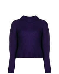 Pull à col roulé en tricot violet Roseanna