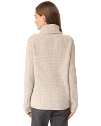 Pull à col roulé épaisse beige Jenni Kayne