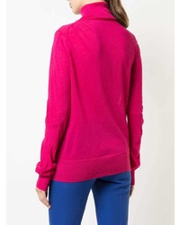 Pull à col roulé fuchsia Sacai