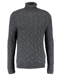 Pull à col roulé gris foncé Bugatti
