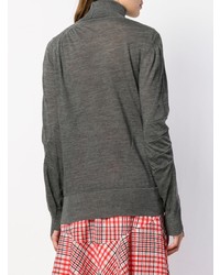 Pull à col roulé gris foncé Sacai