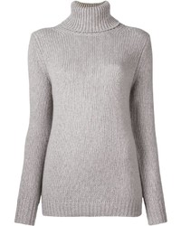 Pull à col roulé gris Allude