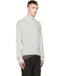 Pull à col roulé gris Haider Ackermann