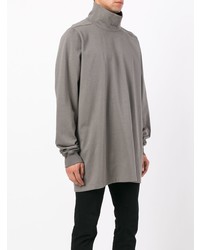 Pull à col roulé gris Rick Owens