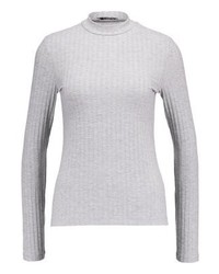 Pull à col roulé gris Pieces